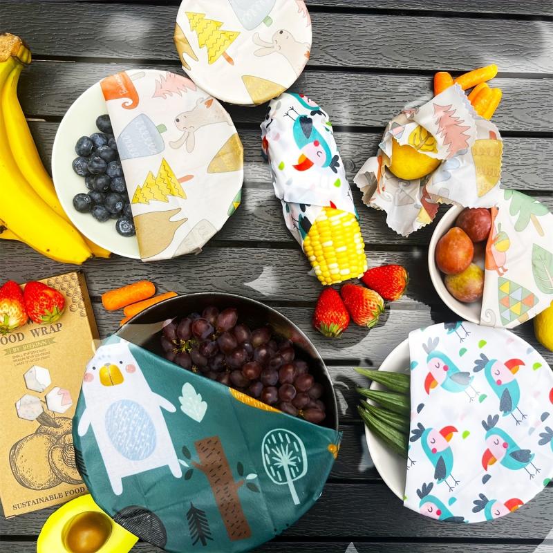 Organic Beeswax Wraps Set for Food Storage Zero Waste Wrap