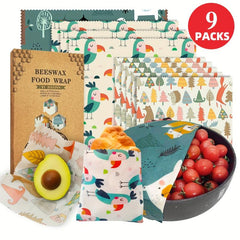 Organic Beeswax Wraps Set for Food Storage Zero Waste Wrap