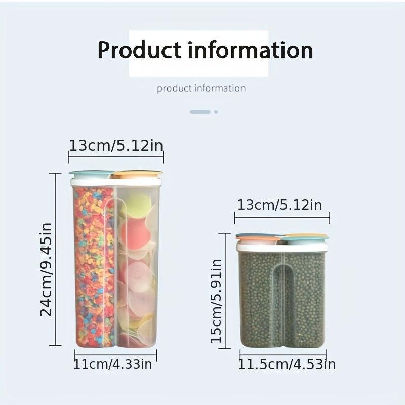 1pc Food Storage Container Transparent Seal Jar Tank Divider Boxes Plastic