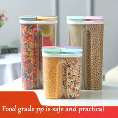 1pc Food Storage Container Transparent Seal Jar Tank Divider Boxes Plastic