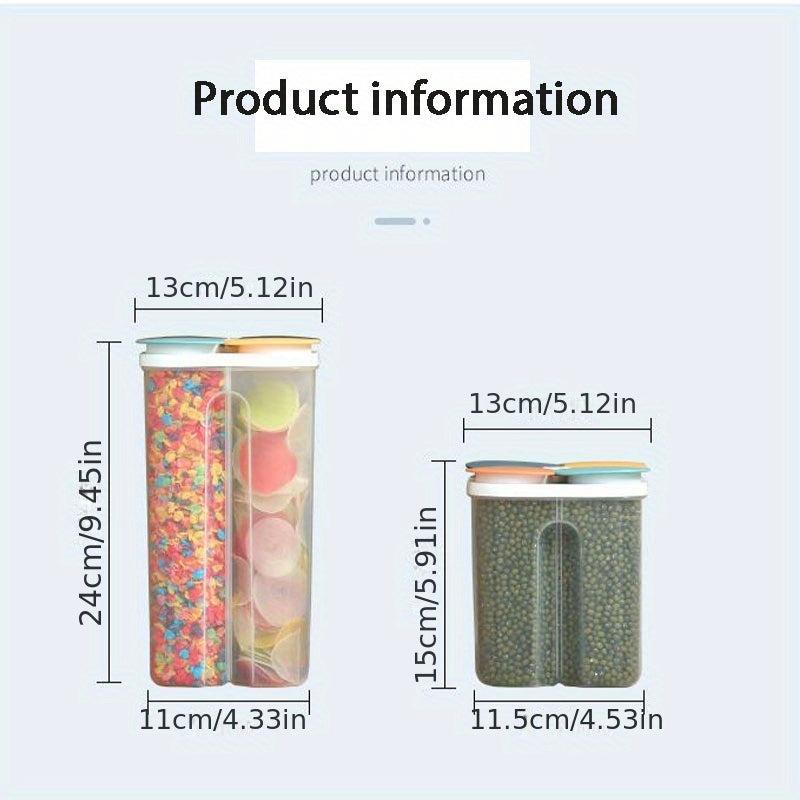 1pc Food Storage Container Transparent Seal Jar Tank Divider Boxes Plastic