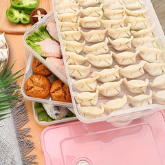 Portable Dumpling Box with Timer and Large Capacity Crisper