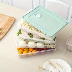 Portable Dumpling Box with Timer and Large Capacity Crisper