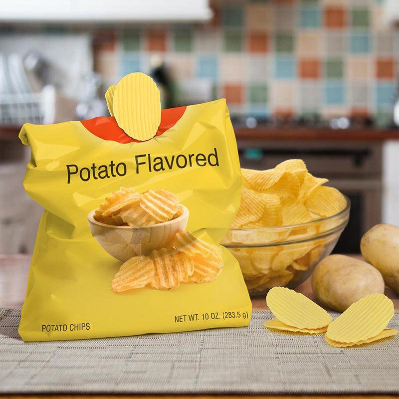 3pcs Chip Shaped Sealing Clips Snack Storage Clip Household Accessories