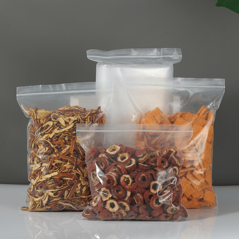 100pcs Clear Zipper Bag Sealed Food Storage Zip Lock Bag