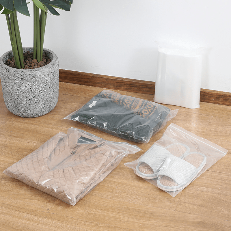 100pcs Clear Zipper Bag Sealed Food Storage Zip Lock Bag