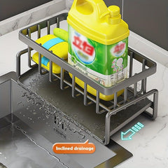Kitchen Faucet Rack Sponge Drain Basket with Hook Toilet Storage Rack