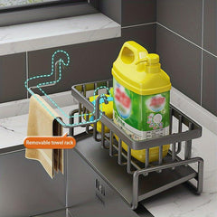 Kitchen Faucet Rack Sponge Drain Basket with Hook Toilet Storage Rack