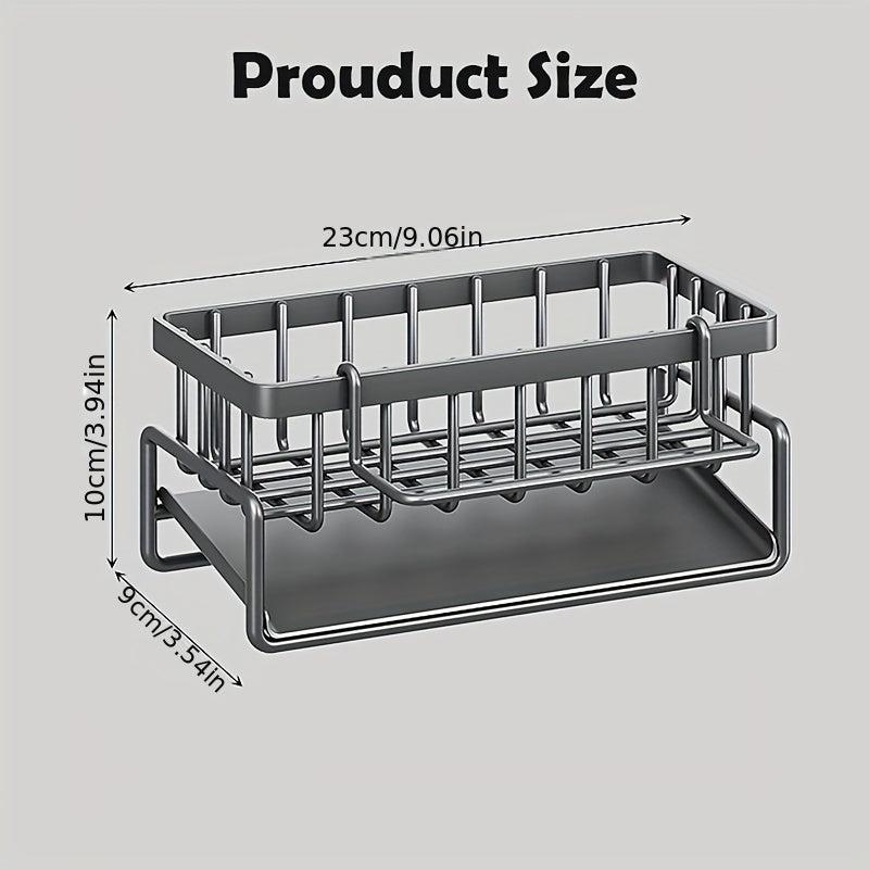 Kitchen Faucet Rack Sponge Drain Basket with Hook Toilet Storage Rack