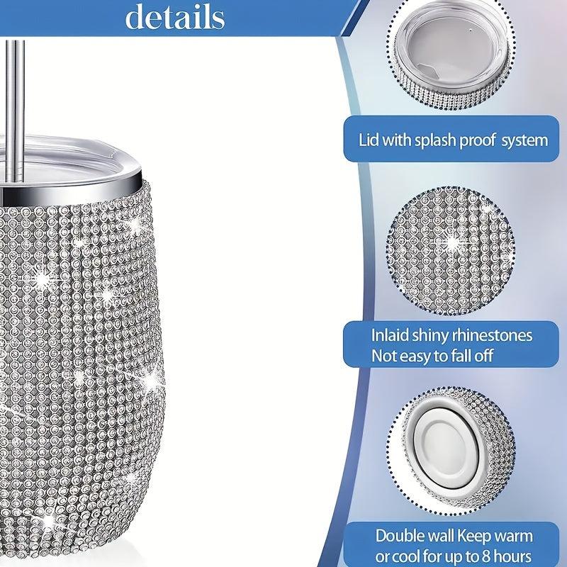 12oz Stainless Steel U Shape Eggshell Cup with Diamond Insulated Water Cup