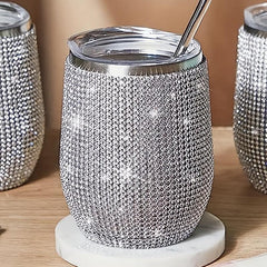 12oz Stainless Steel U Shape Eggshell Cup with Diamond Insulated Water Cup