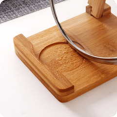 Foldable Wooden Pot Lid Holder & Spoon Rest for Stove Top