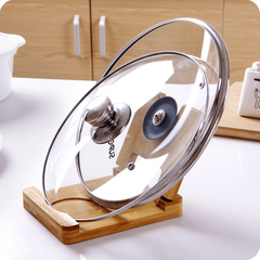 Foldable Wooden Pot Lid Holder & Spoon Rest for Stove Top
