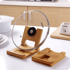 Foldable Wooden Pot Lid Holder & Spoon Rest for Stove Top