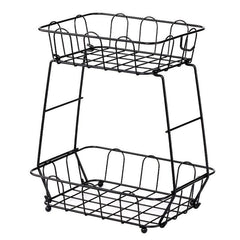 2 Tier Fruit Basket Bowl Stackable Vegetable Storage With Banana Tree Hanger
