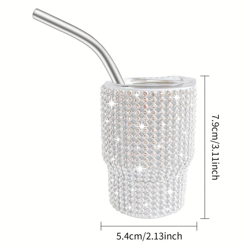 3oz Stainless Steel Tumbler Shot Cup With Lid And Straw