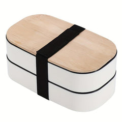 Adult Bento Box 2 Compartments Chopsticks Large Sauce Container Japanese Style