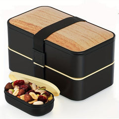 Adult Bento Box 2 Compartments Chopsticks Large Sauce Container Japanese Style