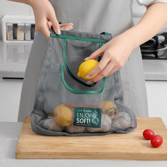Portable Vegetable Storage Mesh Bag for Kitchen Wall-mounted Fru