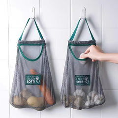 Portable Vegetable Storage Mesh Bag for Kitchen Wall-mounted Fru