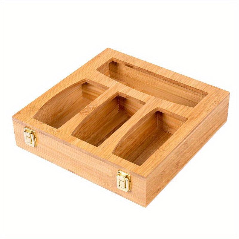 Bamboo Storage Bag Box Fresh Keeper Ziplock Bag Organizer