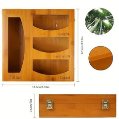 Bamboo Storage Bag Box Fresh Keeper Ziplock Bag Organizer