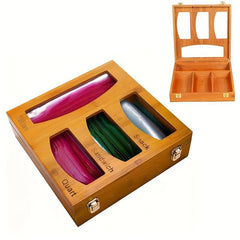 Bamboo Storage Bag Box Fresh Keeper Ziplock Bag Organizer