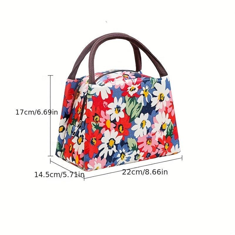 Thermal Insulated Flower Pattern Lunch Bag Bento Box Waterproof Lunches