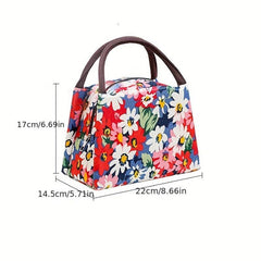 Thermal Insulated Flower Pattern Lunch Bag Bento Box Waterproof Lunches