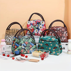 Thermal Insulated Flower Pattern Lunch Bag Bento Box Waterproof Lunches