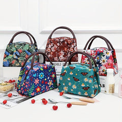 Thermal Insulated Flower Pattern Lunch Bag Bento Box Waterproof Lunches