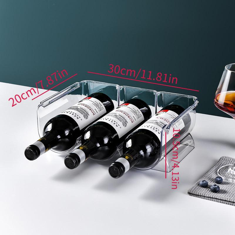 Transparent Pet Wine Rack Stackable Wine Beverage Storage Display Shelf