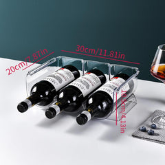 Transparent Pet Wine Rack Stackable Wine Beverage Storage Display Shelf