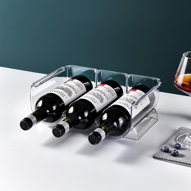 Transparent Pet Wine Rack Stackable Wine Beverage Storage Display Shelf