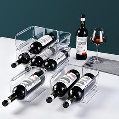 Transparent Pet Wine Rack Stackable Wine Beverage Storage Display Shelf