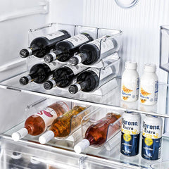 Transparent Pet Wine Rack Stackable Wine Beverage Storage Display Shelf
