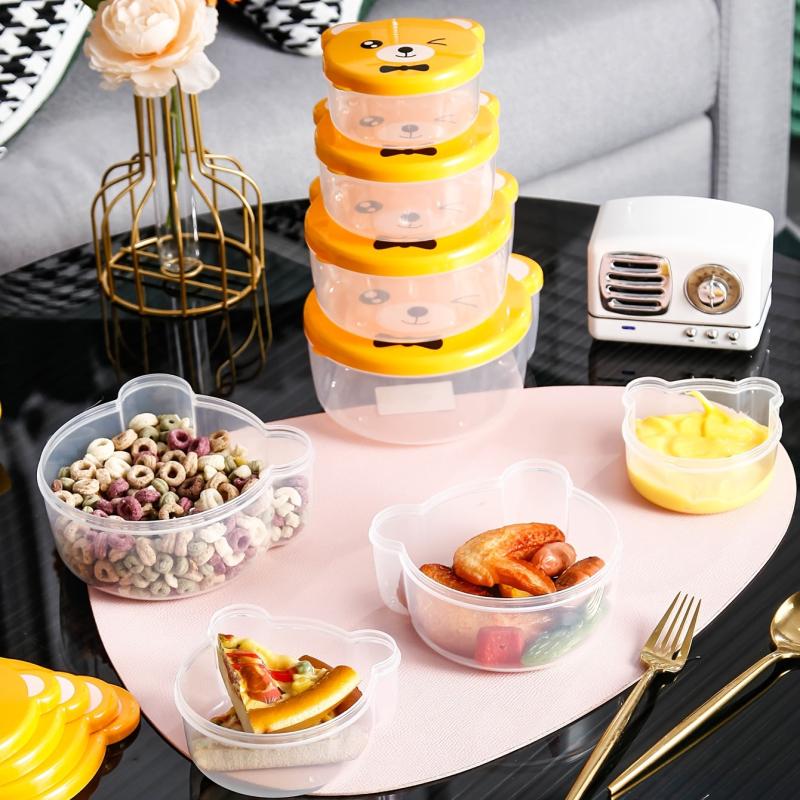 Leakproof Flip Top Snack Box Set for Students Adults - 4pcs