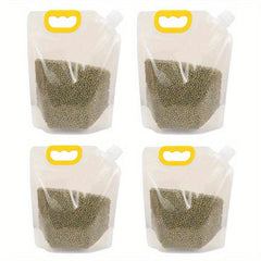 4pcs Leak Proof Grain Storage Bags - Transparent, Moisture and Insect Proof