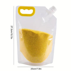 4pcs Leak Proof Grain Storage Bags - Transparent, Moisture and Insect Proof