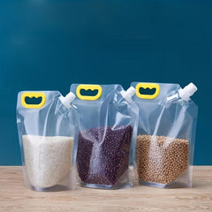 4pcs Leak Proof Grain Storage Bags - Transparent, Moisture and Insect Proof