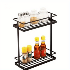 2 Tier Spice Rack Storage Organizer for Kitchen Bathroom Countertop Cabinet
