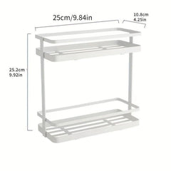 2 Tier Spice Rack Storage Organizer for Kitchen Bathroom Countertop Cabinet