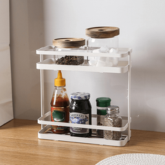 2 Tier Spice Rack Storage Organizer for Kitchen Bathroom Countertop Cabinet