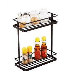 2 Tier Spice Rack Storage Organizer for Kitchen Bathroom Countertop Cabinet