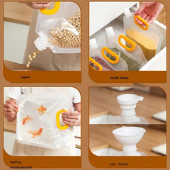 5pcs Grain Sealed Storage Bag Kitchen Supplies Moisture Proof Stand Up Pouch