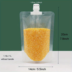 5pcs Grain Sealed Storage Bag Kitchen Supplies Moisture Proof Stand Up Pouch