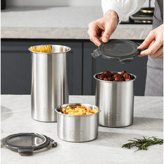 Stainless Steel Food Storage Containers Airtight Jars Sealed Fresh Box