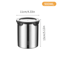 Stainless Steel Food Storage Containers Airtight Jars Sealed Fresh Box