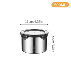 Stainless Steel Food Storage Containers Airtight Jars Sealed Fresh Box