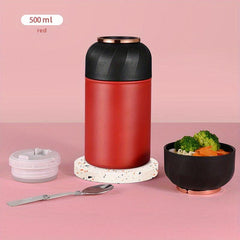 16oz Vacuum Insulated Food Jar Stainless Steel Lunch Box with Spoon
